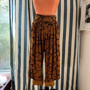 Vintage soft rayon pleated pants